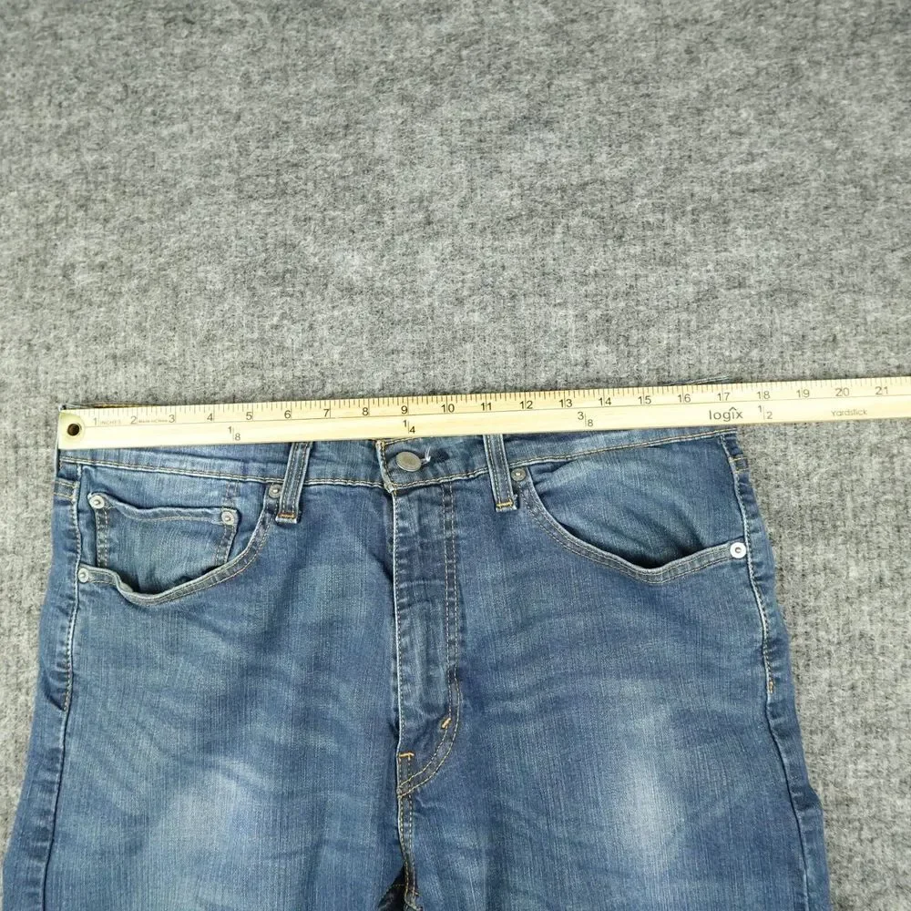 Levis Jeans Mens 36X32 Blue Denim 505 Regular Fit Straight Leg Casual Med Wash‎